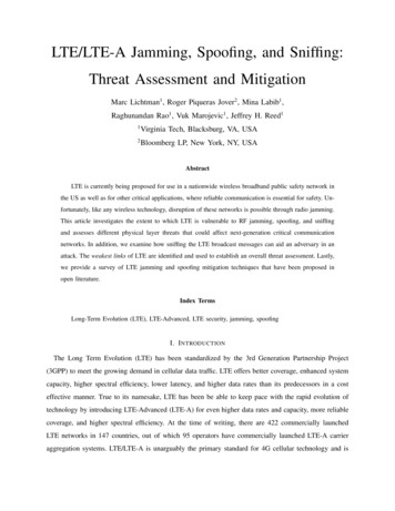 LTE/LTE-A Jamming, Spooﬁng, And Snifﬁng: Threat Assessment And Mitigation