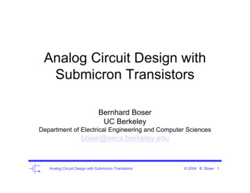 Analog Circuit Design With Submicron Transistors - Designer's Guide