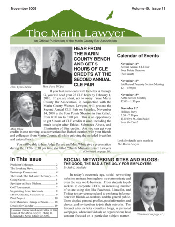 HEAR FROM THE MARIN Calendar Of Events COUNTY BENCH AND GET 5 November 14th