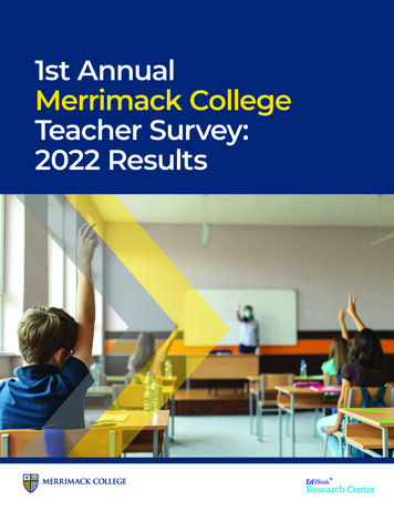 1st Annual Merrimack College Teacher Survey: 2022 Results