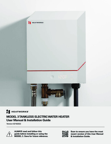 MODEL 3 TANKLESS ELECTRIC WATER HEATER User Manual & Installation Guide