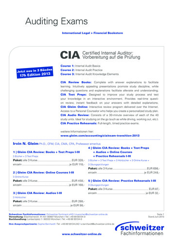 CIA Vorbereitung Auf Die Prüfung - Schweitzer Online