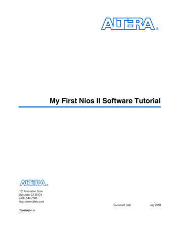 My First Nios II Software Tutorial - TUKE