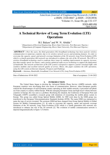 A Technical Review Of Long Term Evolution (LTE) Operations - AJER