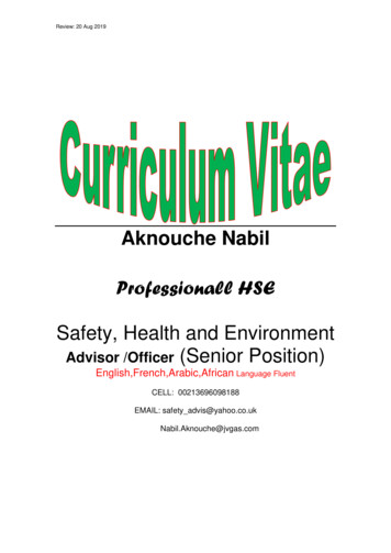 Safety, Health And Environment (Senior Position)