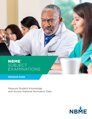 NBME SUBJECT EXAMINATIONS - National Board Of Medical Examiners