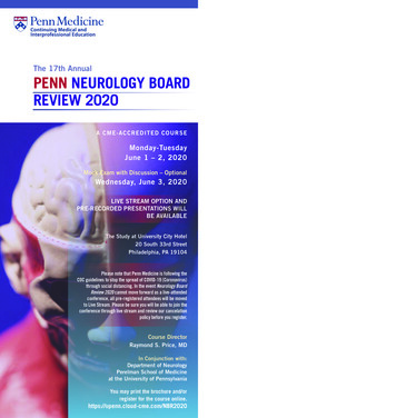 The 17th Annual PENN NEUROLOGY BOARD REVIEW 2020 - CloudCME