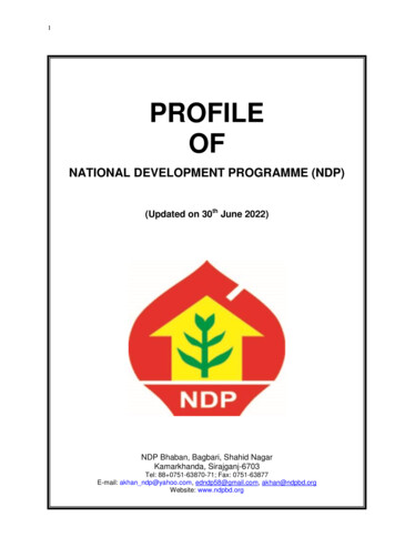 PROFILE OF - Ndpbd 