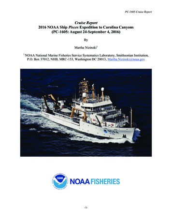 Cruise Report 2016 NOAA Ship Pisces Expedition To Carolina Canyons (PC .