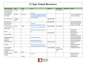 12 Step Virtual Resources - MHANJ