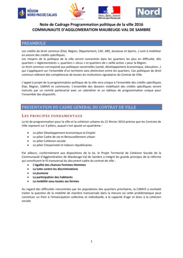 Note De Cadrage Programmation Politique De La Ville 2016 OMMUNAUTE D .