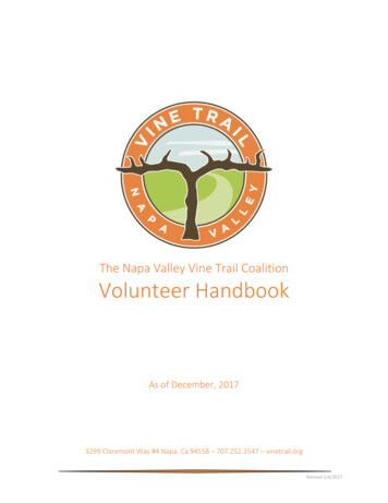 The Napa Valley Vine Trail Coalition Volunteer Handbook