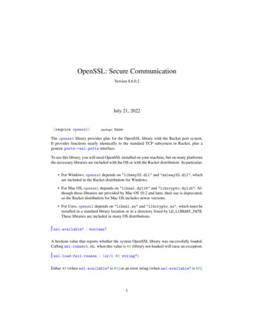 OpenSSL: Secure Communication - Northwestern University
