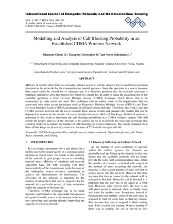 Modelling And Analysis Of Call Blocking Probability In An . - IJCNCS