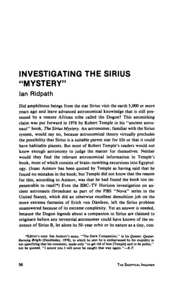 INVESTIGATING THE SIRIUS MYSTERY - Center For Inquiry