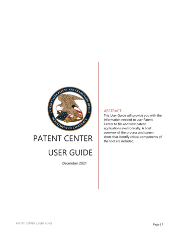 Patent Center User Guide - United States Patent And Trademark Office