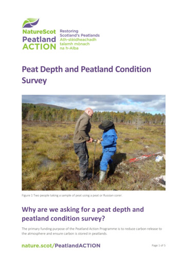 Peat Depth And Peatland Condition Survey - NatureScot