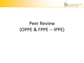 Peer Review (OPPE & FPPE -- IPPE) - Roy J. And Lucille A. Carver .