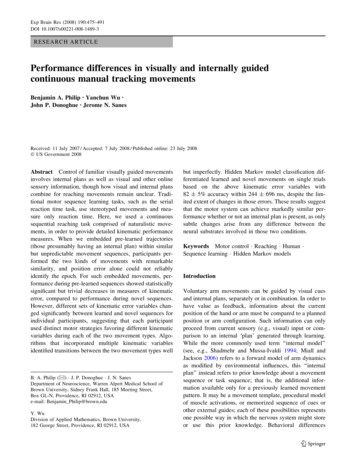 Performance Differences In Visually And Internally Guided Continuous .