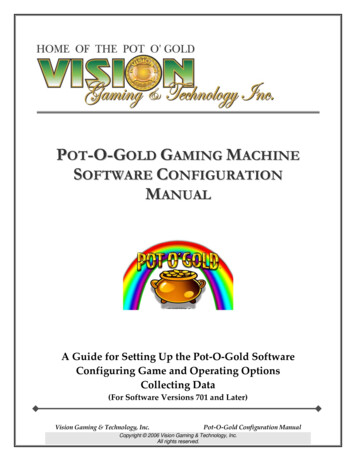 POT-O-GOLD GAMING MACHINE SOFTWARE CONFIGURATION MANUAL - Slotsdirect