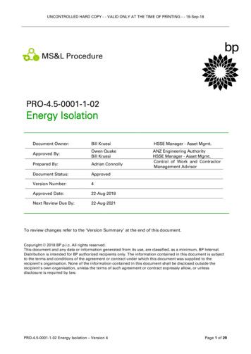 PRO-4.5-0001-1-02 Energy Isolation - BP