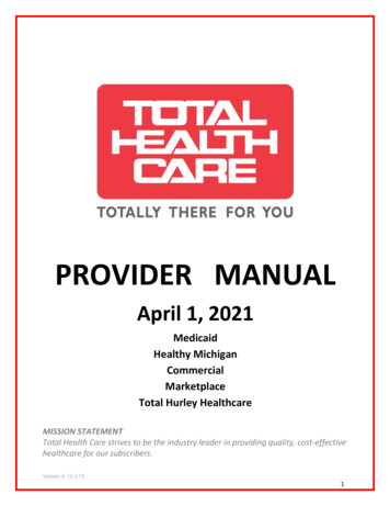 Provider Manual - Total Health Care