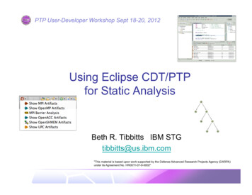 Using Eclipse CDT PTP For Static Analysis 2012