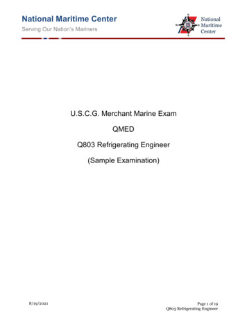 U.S.C.G. Merchant Marine Exam QMED Q803 Refrigerating Engineer (Sample .
