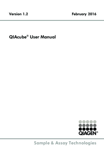QIAcube User Manual - Sveučilište U Zagrebu Agronomski Fakultet