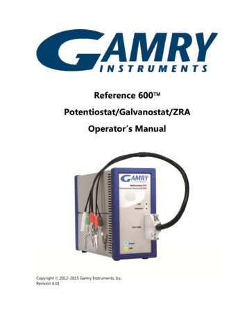 Reference 600 Potentiostat Operator's Manual - Gamry
