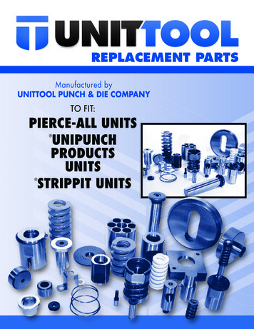 TO FIT: PIERCE-ALL UNITS UNIPUNCH PRODUCTS UNITS STRIPPIT UNITS - Unittool