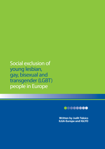 Social Exclusion Of Young Lesbian, Gay, Bisexual And Transgender (LGBT .