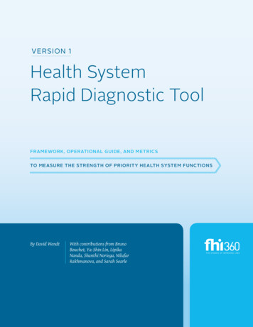 VERSiON 1 Health System Rapid Diagnostic Tool - FHI 360