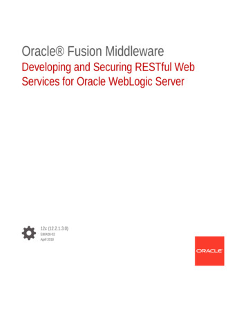 Developing And Securing RESTful Web Services For Oracle WebLogic Server