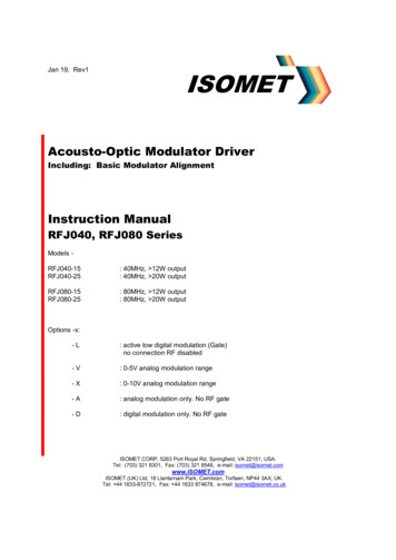 Instruction Manual - Isomet