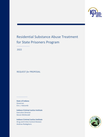 Residential Substance Abuse Treatment For State Prisoners Program - Indiana