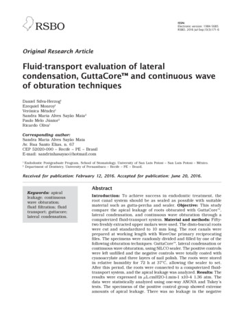 Fluid-transport Evaluation Of Lateral Condensation, GuttaCore And .