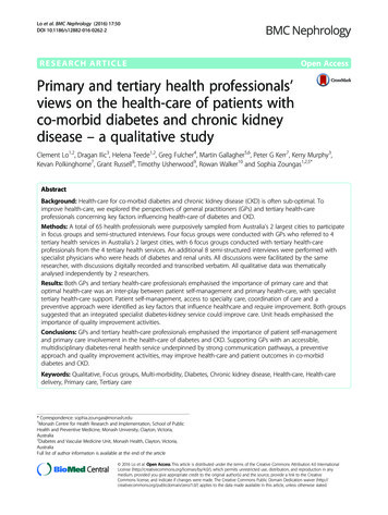 Primary And Tertiary Health Professionals' Views On The Health-care Of .