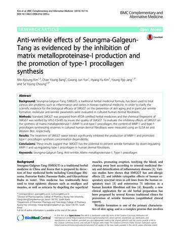 Anti-wrinkle Effects Of Seungma-Galgeun-Tang As Evidenced By The .