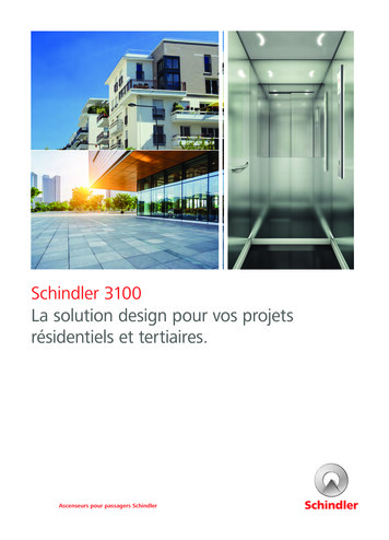 Schindler 3100 La Solution Design Pour Vos Projets Résidentiels Et .