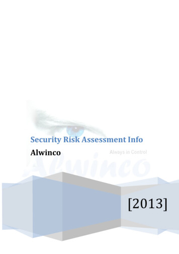 Security Risk Assessment Infomation Sheet - Camprosa