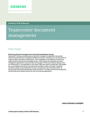 Teamcenter Document Management White Paper - Siemens Digital Industries .