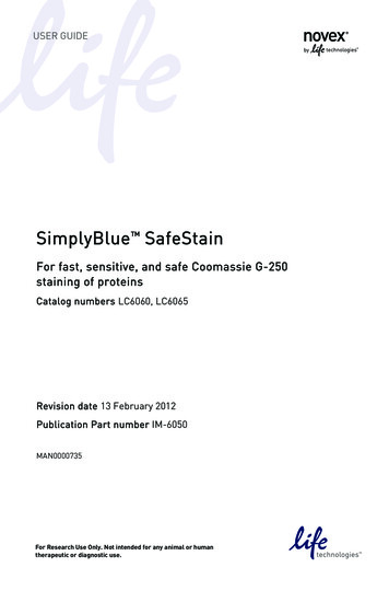 SimplyBlue SafeStain Manual - Thermo Fisher Scientific