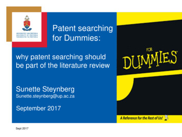 Patent Searching For Dummies - University Of Pretoria