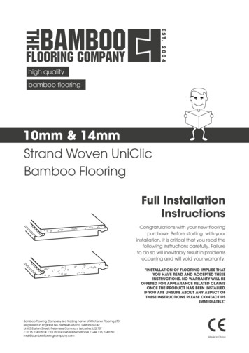 Strand Woven Uniclic Bamboo Flooring Installation Instructions