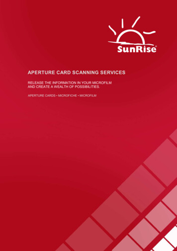 APERTURE CARD SCANNING SERVICES - Sunrise Imaging
