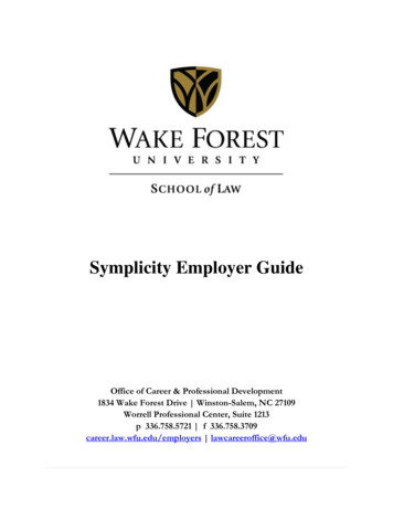 Symplicity Employer Guide - Wake Forest University