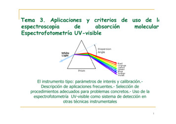 Tema 3. Aplicaciones Y Criterios De Uso De La Espectroscopia De . - UHU