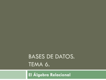 BASES DE DATOS. TEMA 6. - Universidad De Granada
