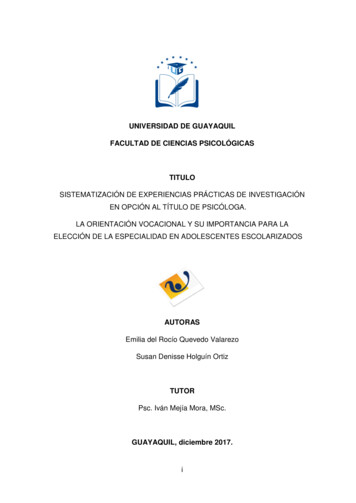 Universidad De Guayaquil Facultad De Ciencias Psicológicas Titulo - Ug